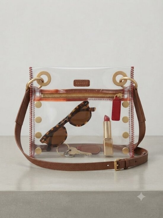 Hammitt Handbags - 💕HAMMITT💕 Tony Small Bag ~ Clear Brushed Gold/Brown/Red NWT